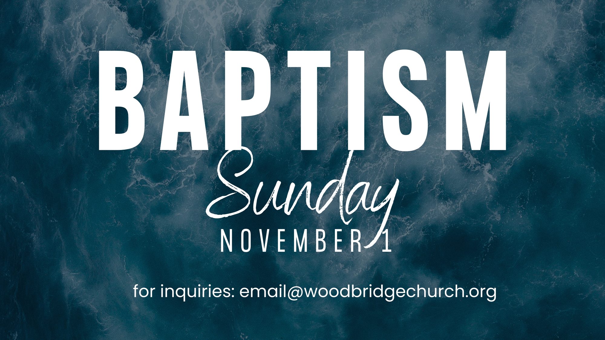 Baptism Sunday, November 1